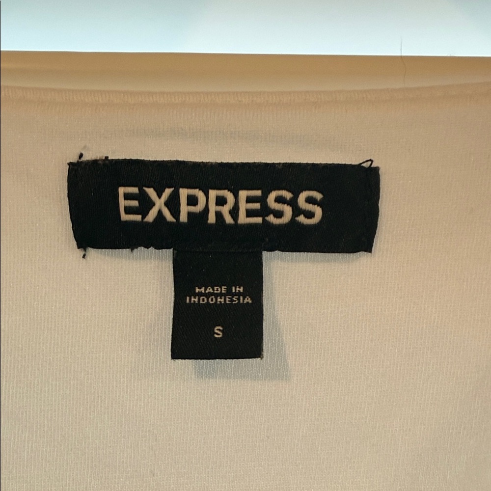 Express Ivory Wrap Bodysuit - Picture 2 of 6